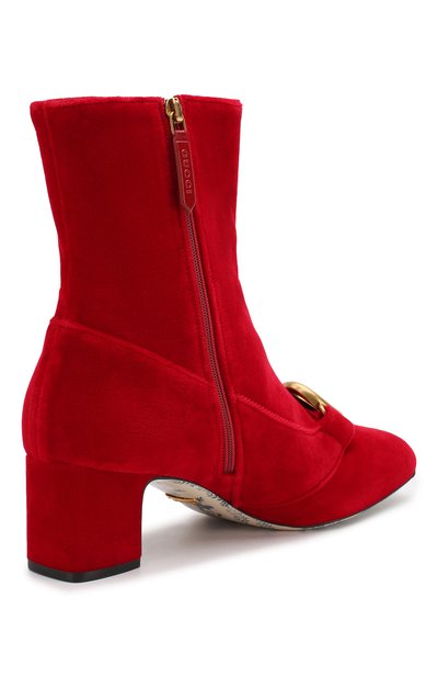 Бархатные ботильоны victoire на устойчивом каблуке GUCCI, арт. 525332/K4DD0, фото 4