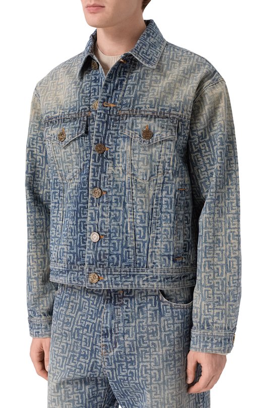 Джинсовая куртка Balmain GH1TC330/DG12 Синий  GH1TC330/DG12 Фото 3