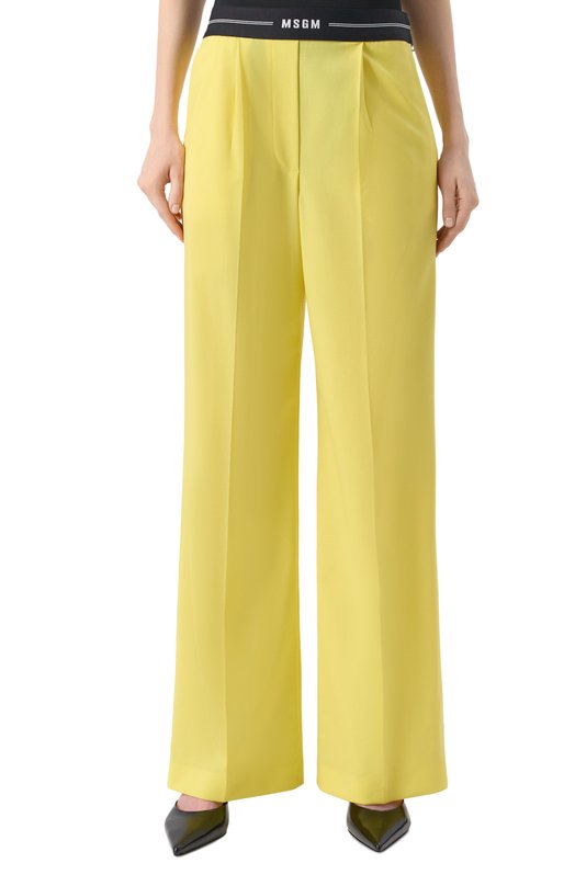 Шерстяные брюки MSGM 3841MDP14/257127 Жёлтый  3841MDP14/257127 Фото 3