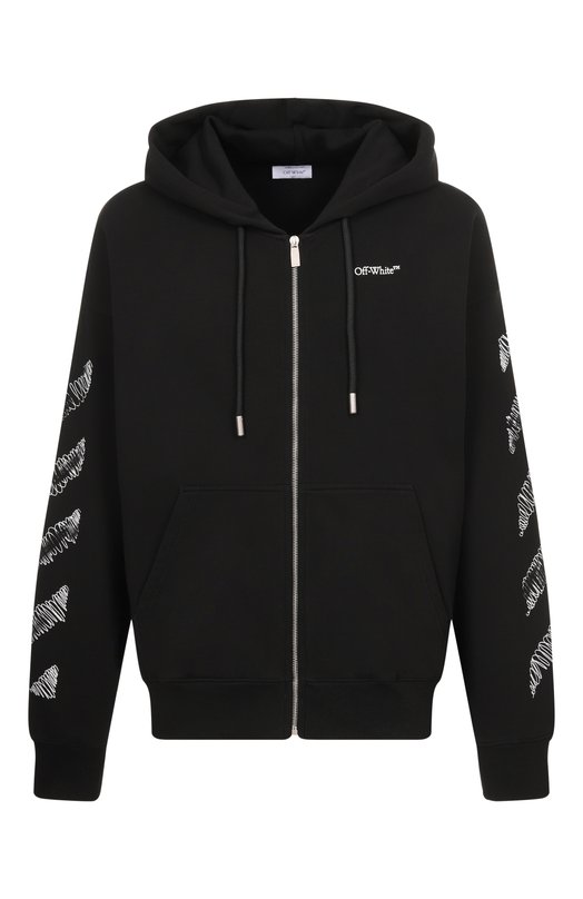 Хлопковая толстовка Off-White 0MBE015F25FLE003 Чёрный 0MBE015F25FLE003