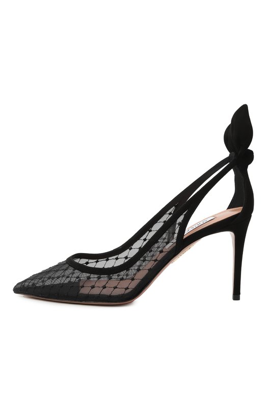 Туфли Bow Tie Net 85 Aquazzura DNNMIDP1/FMS Чёрный  DNNMIDP1/FMS Фото 4