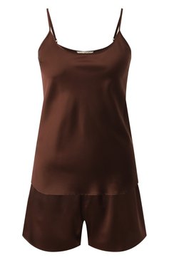 Женская шелковая пижама PRIMROSE коричневого цвета, арт. 2W.500TS.KR001 | Фото 1 (Нос: Не проставлено; Материал сплава: Проставлено; Материал внешний: Шелк)