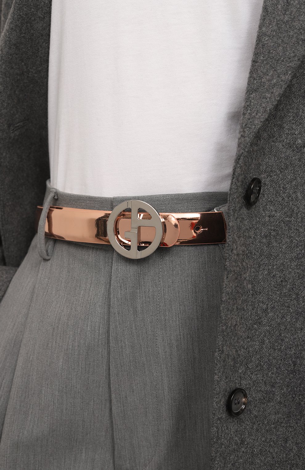 Кожаный ремень GIORGIO ARMANI светло-розового цвета по цене 47150 руб., арт. Y1I169/YWP2E, фото 2 Кожаный ремень GIORGIO ARMANI, арт. Y1I169/YWP2E, фото 2