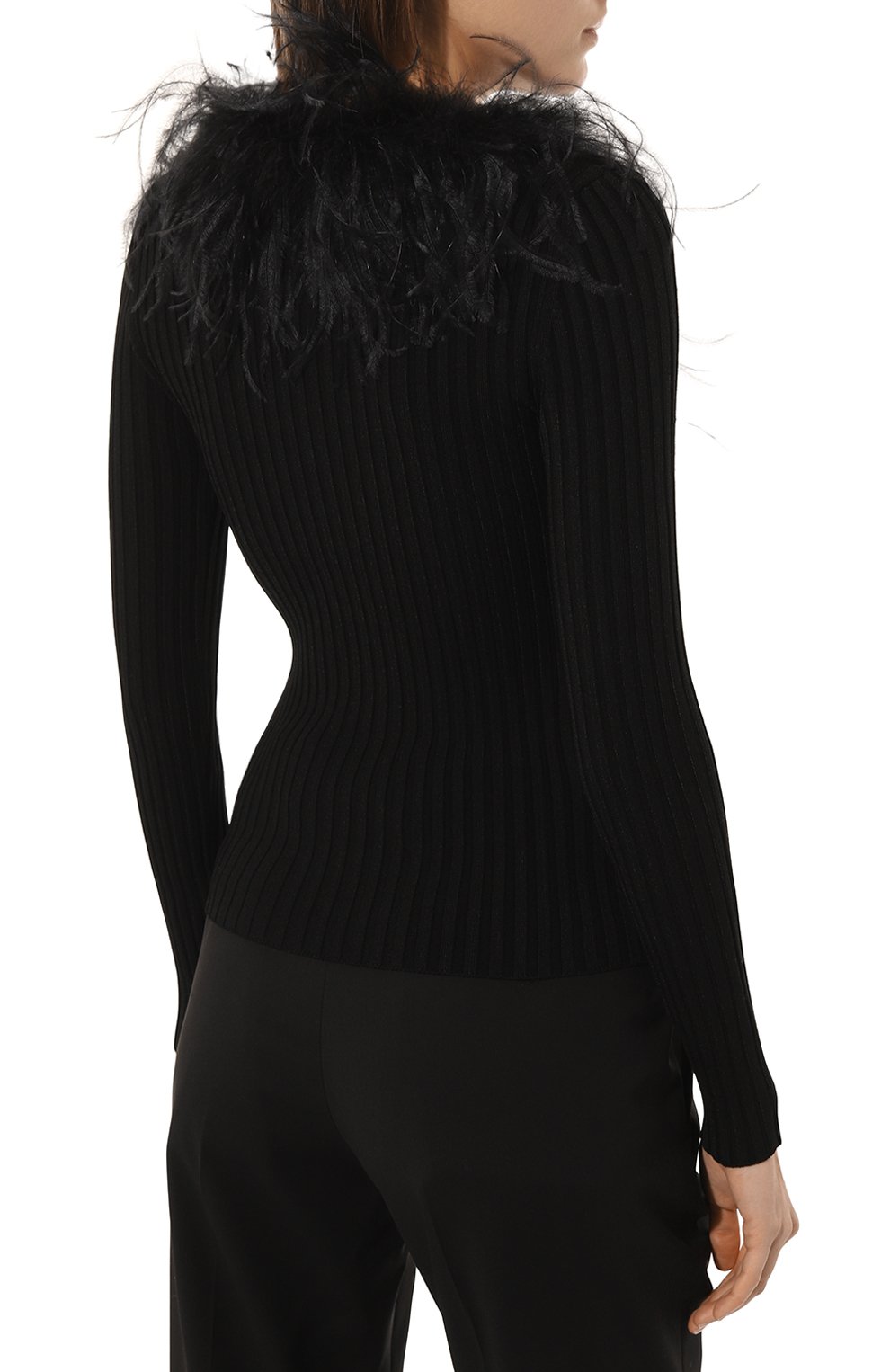 Пуловер из вискозы с отделкой перьями GIUSEPPE DI MORABITO, арт. PS23236KN-233, фото 4