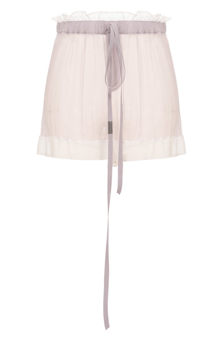 Женские шелковые шорты ANN DEMEULEMEESTER серого цвета, арт. B0012822/FA608 | Фото 1 (Материал внешний: Шелк; Автоматизация состава: Проставлено; Длина Ж (юбки, платья, шорты): Мини; Автоматизация ТО: Проставлено; Стили: Минимализм)