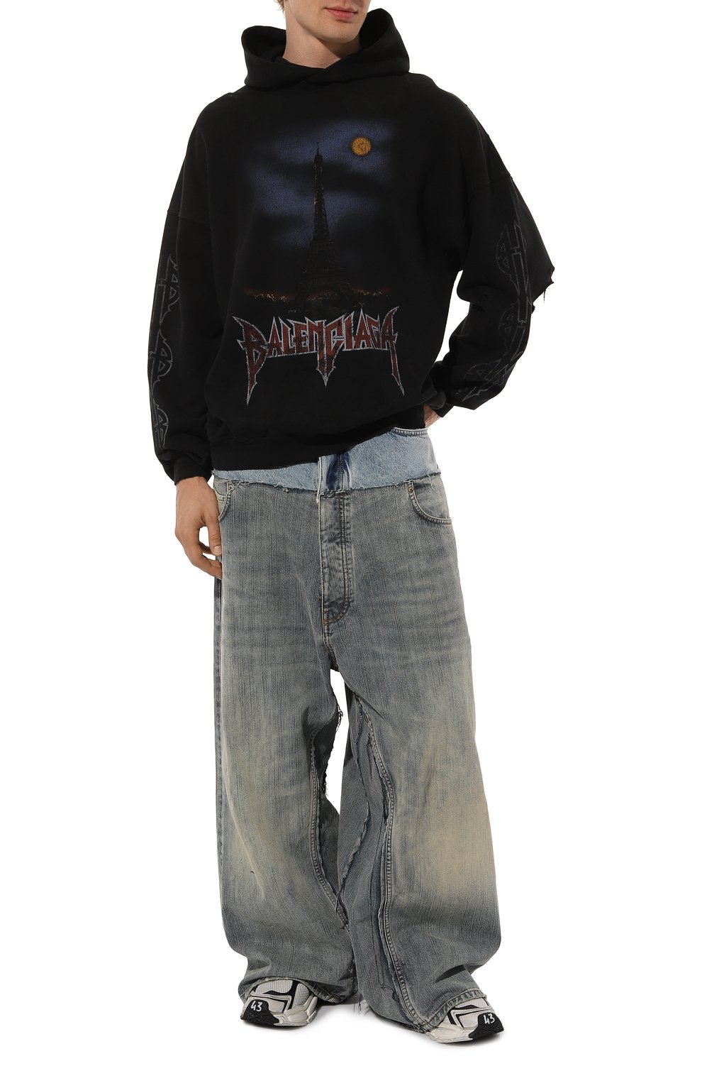 Хлопковое худи BALENCIAGA, арт. 744462/T0VE3, фото 5