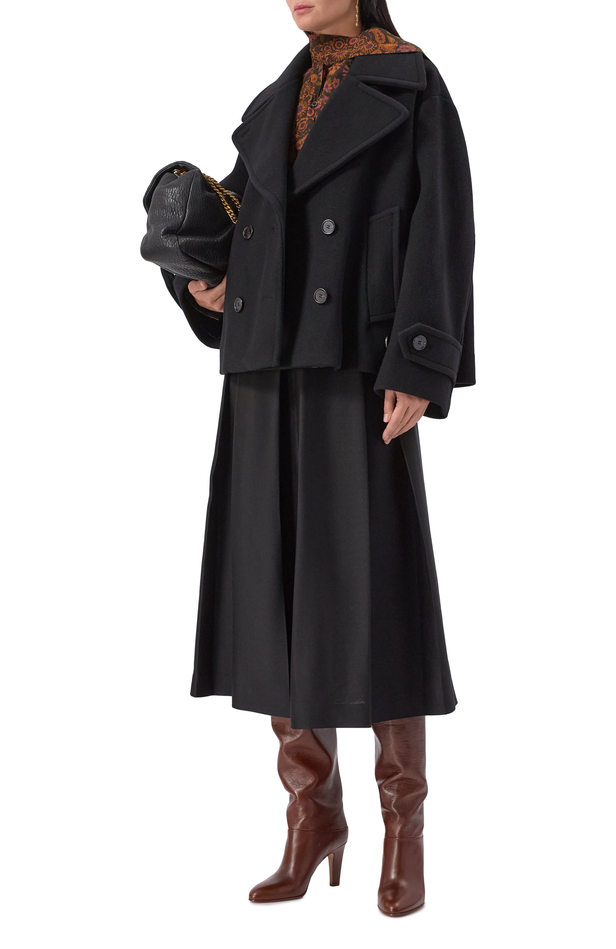 Шерстяное полупальто CHLOÉ черного цвета по цене 337000 руб., арт. CH25AMA96952, фото 2 Шерстяное полупальто CHLOÉ, арт. CH25AMA96952, фото 2