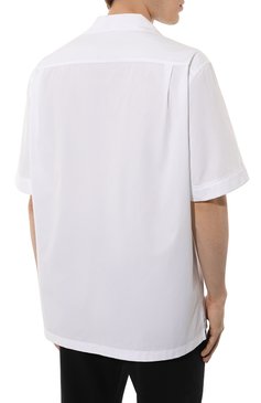 Мужская хлопковая рубашка DOLCE & GABBANA белого цвета, арт. G5MK9Z/GI731 | Фото 4 (Драгоценные камни: Проставлено; Рукава: Короткие; Материал сплава: Проставлено; Длина (для топов): Стандартные; Материал внешний: Хлопок; Принт: Однотонные; Воротник: Отложной; Случай: Повседневный; Стили: Кэжуэл)