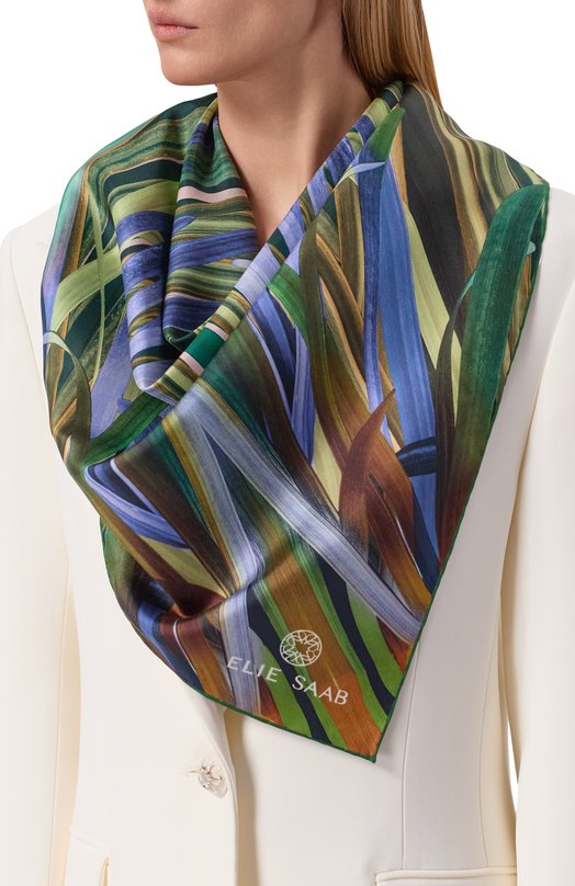 Шелковый платок Elie Saab 710009236 Разноцветный  710009236 Фото 2