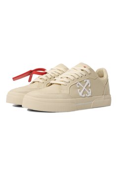 Женские текстильные кеды new low vulcanized OFF-WHITE бежевого цвета, арт. 0WIA288S24FAB001 | Фото 1 (Материал внешний: Текстиль; Подошва: Платформа; Материал внутренний: Натуральная кожа, Текстиль; Материал сплава: Проставлено; Материал утеплителя: Без утеплителя; Драгоценные камни: Проставлено; Стили: Кэжуэл)