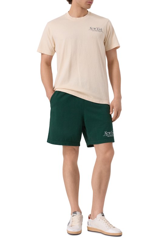 Хлопковые шорты Sporty and Rich SH039606034WH01 Зелёный  SH039606034WH01 Фото 2