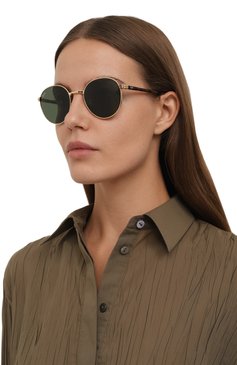 Женские солнцезащитные очки RAY-BAN зеленого цвета, арт. 3691-001/31 | Фото 2 (Кросс-КТ: С/з-унисекс; Региональные ограничения белый список (Axapta Mercury): Не проставлено; Нос: Не проставлено; Тип очков: С/з; Материал: Металл; Очки форма: Круглые; Оптика Гендер: оптика-унисекс)