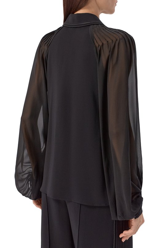 Блузка из вискозы и шелка Elie Saab SH132EF25CD020 Чёрный  SH132EF25CD020 Фото 4