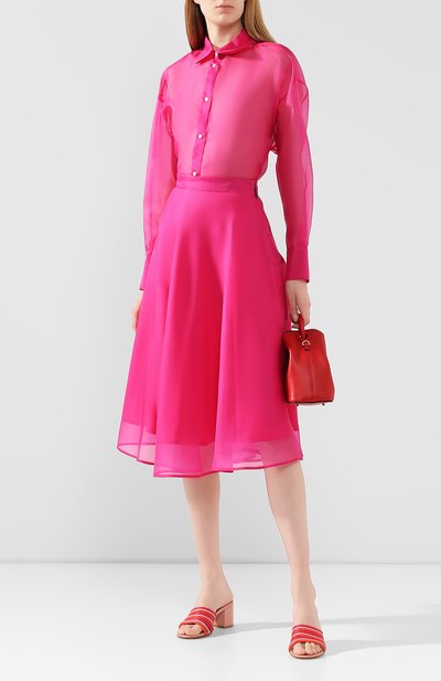 Шелковая юбка MSGM фуксия цвета по цене 39950 руб., арт. 2842MDD110 207303, фото 2 Шелковая юбка MSGM, арт. 2842MDD110 207303, фото 2