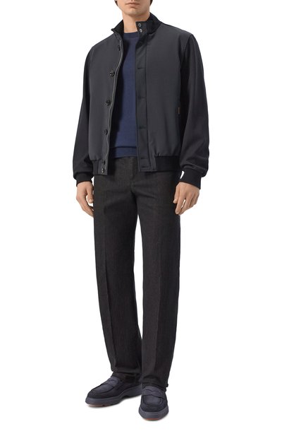 Замшевые пенни-лоферы SANTONI, арт. MGEG19238BLASR0V, фото 2