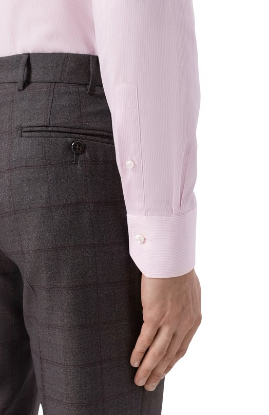Хлопковая сорочка Zegna 9MS0BA/R801044A8 Розовый  9MS0BA/R801044A8 Фото 5