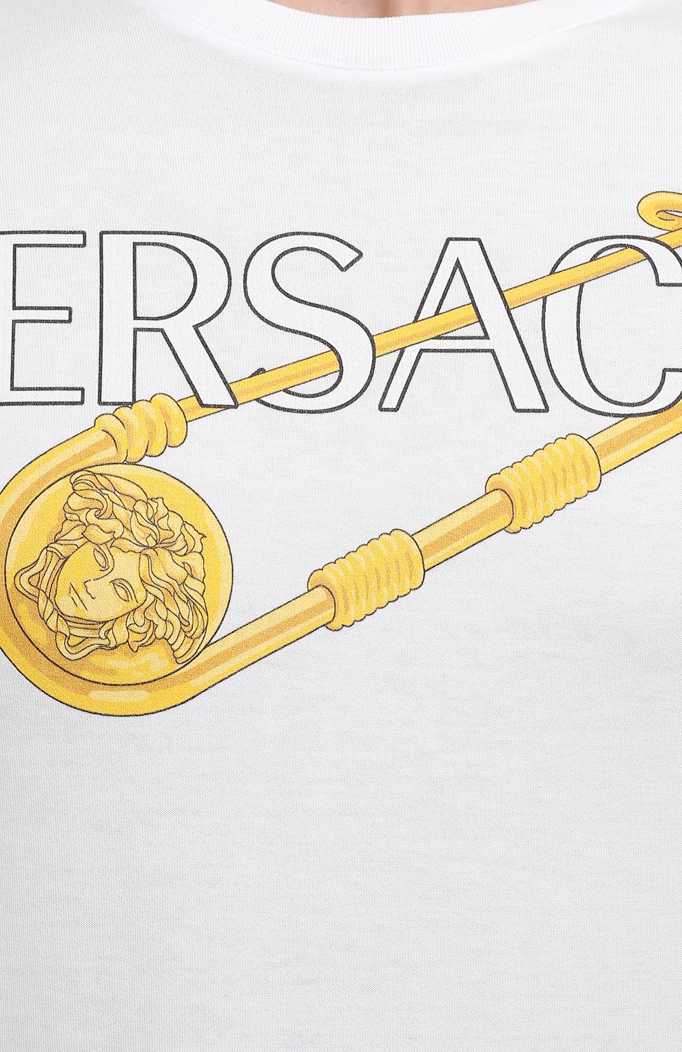 Хлопковая футболка VERSACE белого цвета по цене 43950 руб., арт. 1001295/1A00932, фото 5 Хлопковая футболка VERSACE, арт. 1001295/1A00932, фото 5