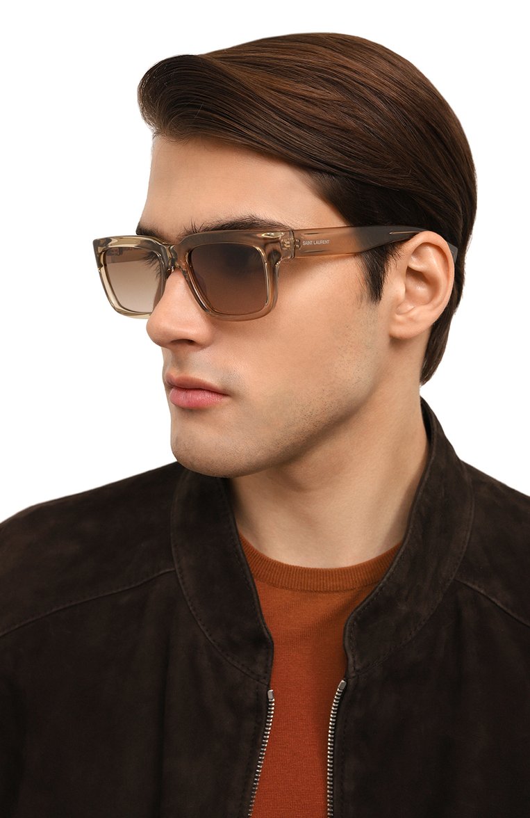 Женские солнцезащитные очки SAINT LAURENT бежевого цвета, арт. SL 615 005 | Фото 3 (Нос: Не проставлено; Региональные ограничения белый список (Axapta Mercury): Не проставлено; Кросс-КТ: С/з-унисекс; Тип очков: С/з; Материал: Пластик; Оптика Гендер: оптика-унисекс; Очки форма: Прямоугольные)