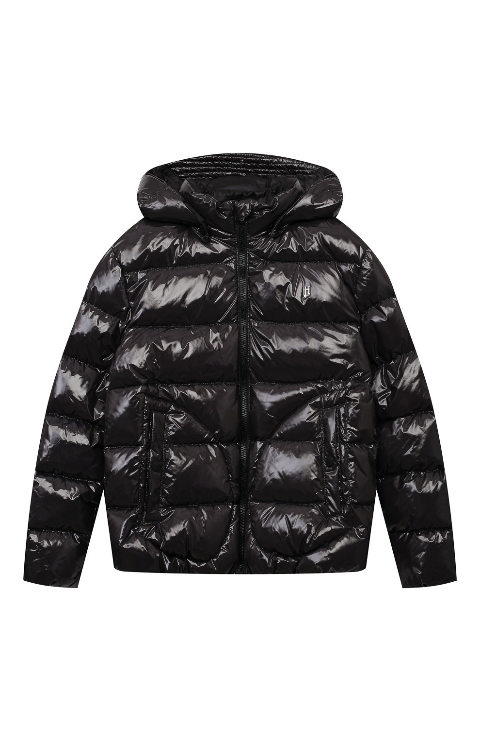 Пуховик HERNO темно-серого цвета по цене 45400 руб., арт. PI000011X/12220Z/10A-14A, фото 1 Пуховик HERNO, арт. PI000011X/12220Z/10A-14A, фото 1