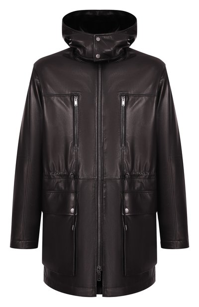Мужская кожаная парка с подкладкой из норки MVST, арт. M25.1PM.0006/BIG SIZE/CREAM NAPA