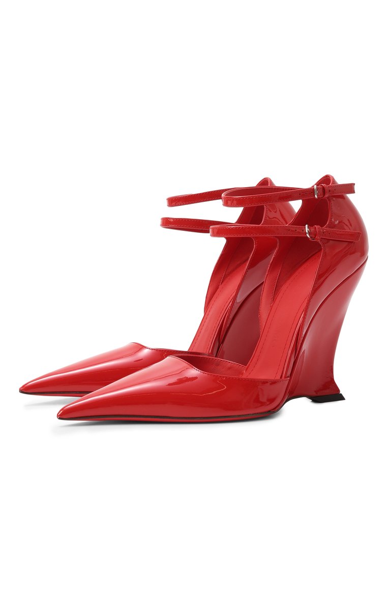 Женские лакированные туфли FERRAGAMO красного цвета, арт. 01G554/766360 | Фото 1 (Материал внутренний: Натуральная кожа; Подошва: Плоская; Материал внешний: Натуральная кожа; Каблук высота: Высокий; Каблук тип: Танкетка)