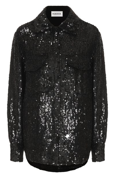 Женская рубашка из вискозы с отделкой пайетками P.A.R.O.S.H., арт. GADGET-D380638