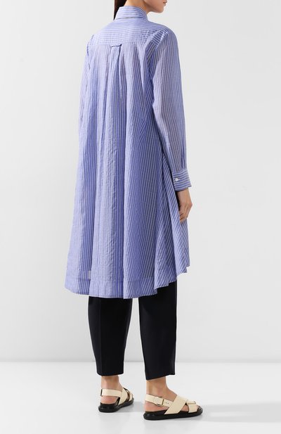 Рубашка в полоску YOHJI YAMAMOTO синего цвета по цене 73500 руб., арт. FS-D53-004, фото 4 Рубашка в полоску YOHJI YAMAMOTO, арт. FS-D53-004, фото 4