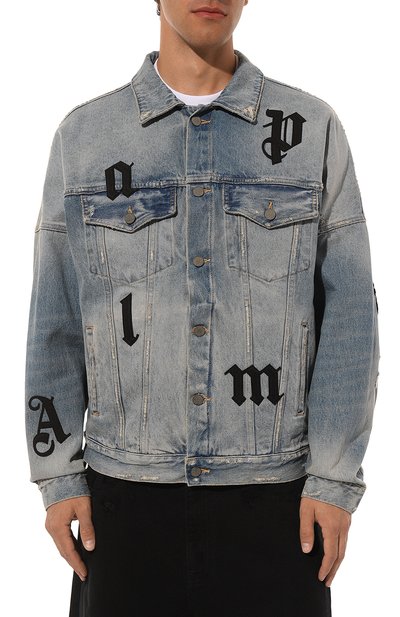 Джинсовая куртка PALM ANGELS голубого цвета по цене 99500 руб., арт. PMYE006F23DEN0014010, фото 3 Джинсовая куртка PALM ANGELS, арт. PMYE006F23DEN0014010, фото 3