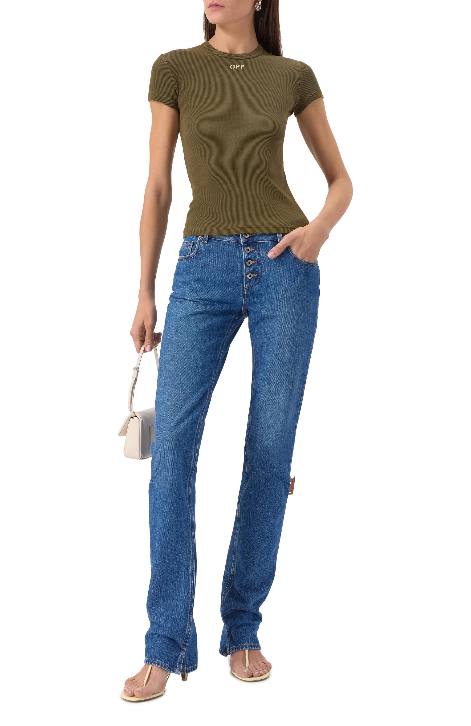 Джинсы OFF-WHITE синего цвета по цене 64700 руб., арт. 0WYA067S25DEN0014400, фото 2 Джинсы OFF-WHITE, арт. 0WYA067S25DEN0014400, фото 2