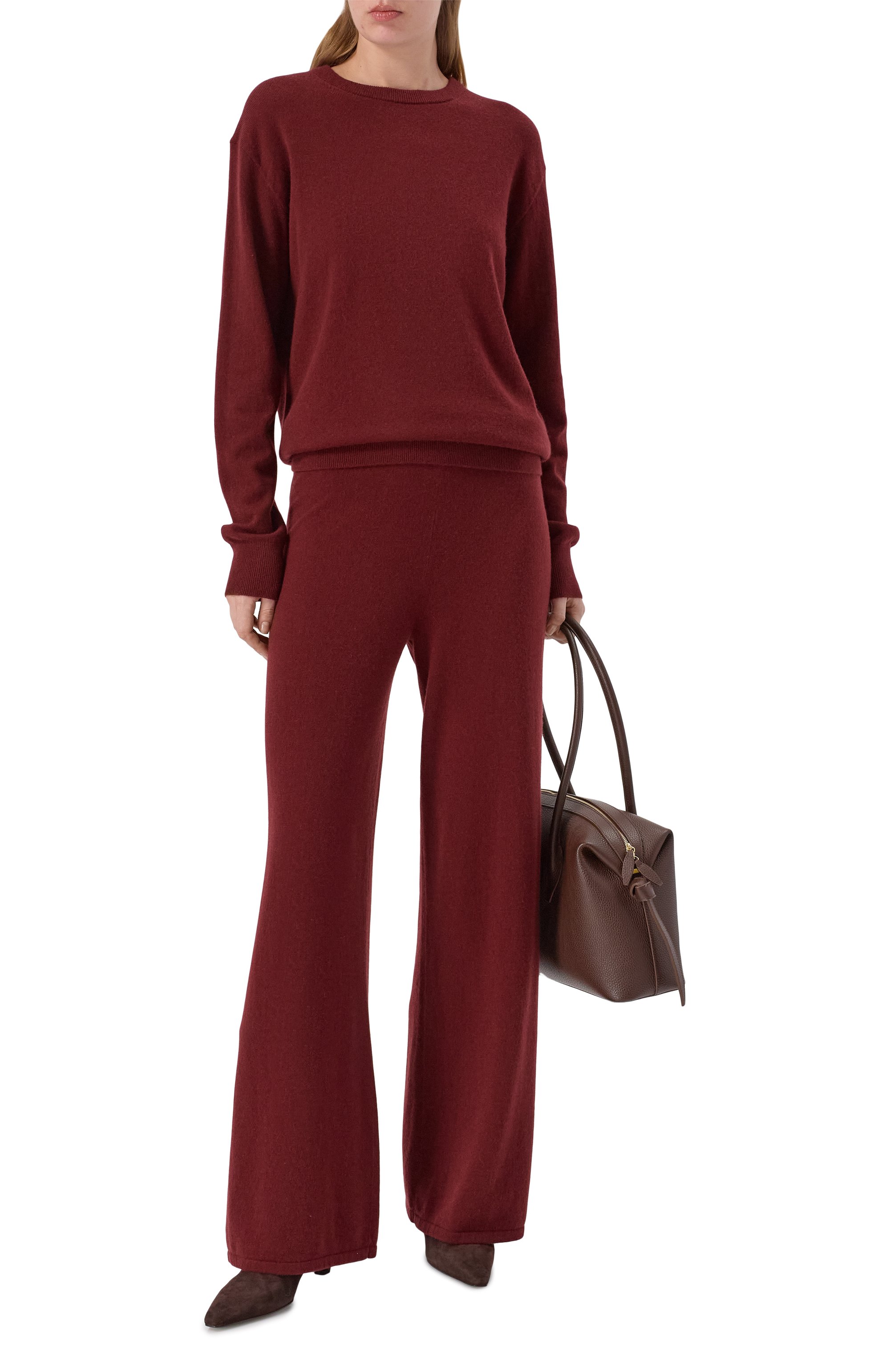 Кашемировые брюки 12 STOREEZ бордового цвета по цене 32000 руб., арт. 134654, фото 2 Кашемировые брюки 12 STOREEZ, арт. 134654, фото 2