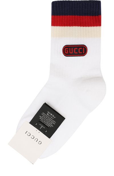 Женские хлопковые носки с логотипом бренда GUCCI, арт. 531054/3G158