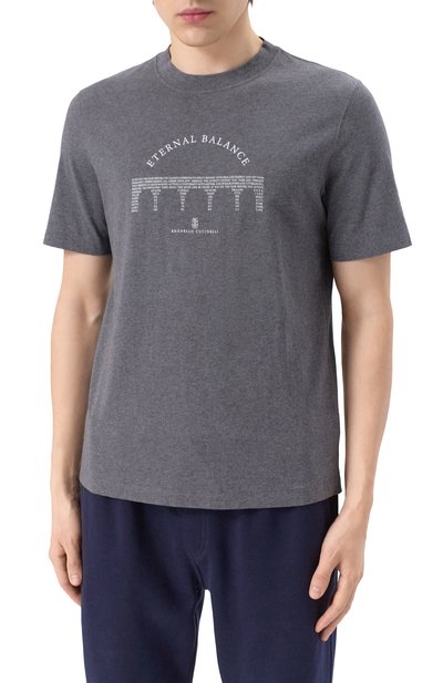 Хлопковая футболка BRUNELLO CUCINELLI, арт. M0B138413, фото 3