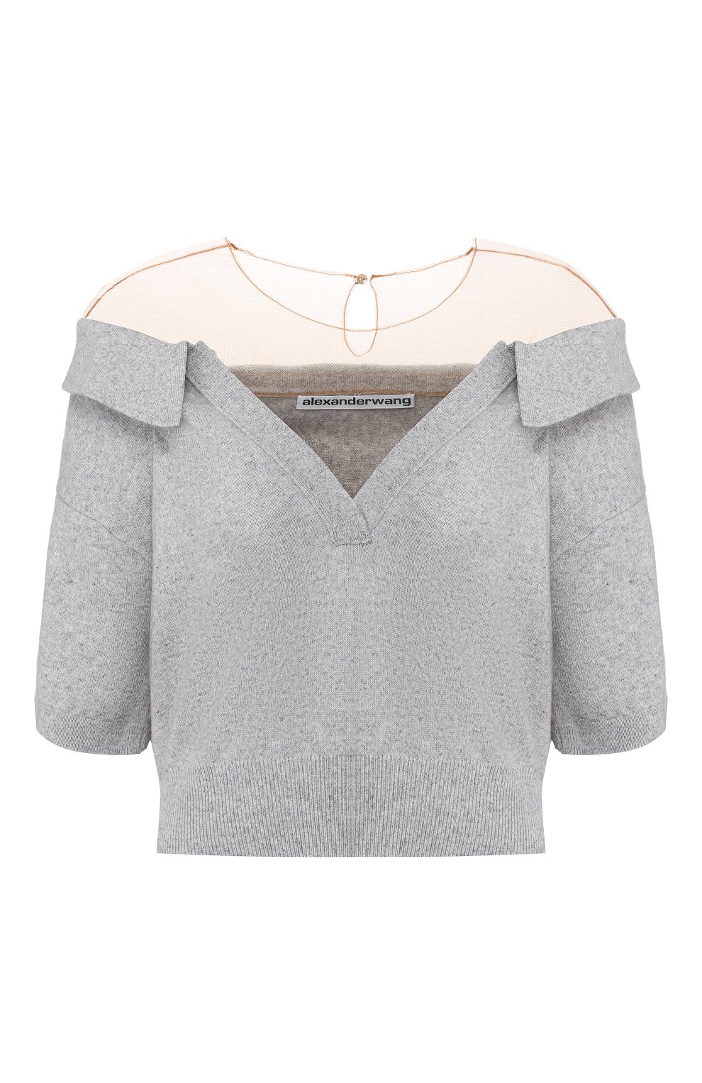Топ из смеси шерсти и вискозы ALEXANDER WANG серого цвета по цене 56800 руб., арт. 1KC1201104, фото 1 Топ из смеси шерсти и вискозы ALEXANDER WANG, арт. 1KC1201104, фото 1