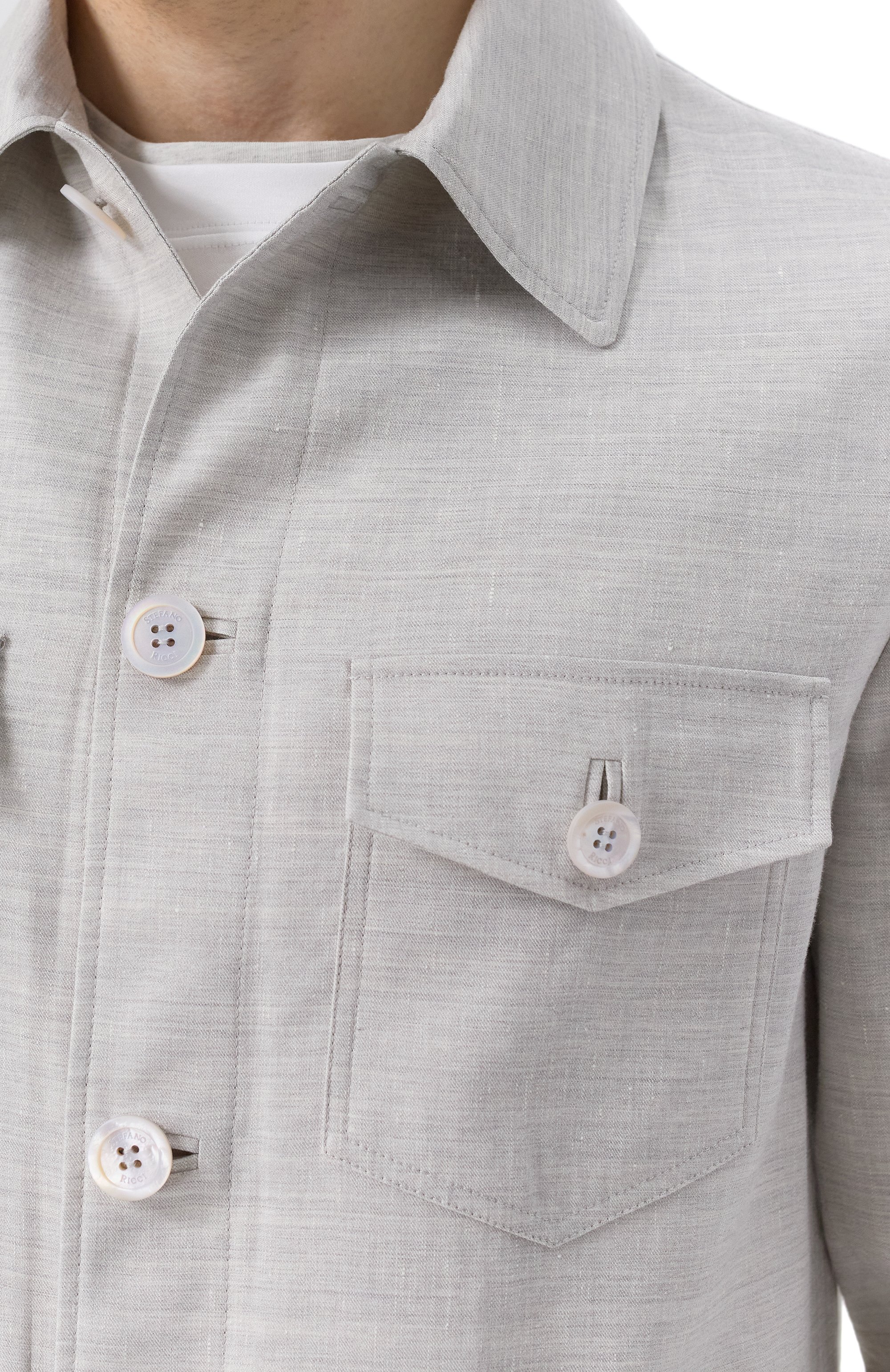 Куртка-рубашка изо льна и шерсти STEFANO RICCI, арт. M7J5100380/WL003L, фото 5