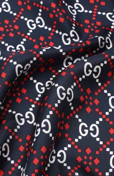 Шелковый платок GUCCI синего цвета по цене 22320 руб., арт. 548870/4G001, фото 2 Шелковый платок GUCCI, арт. 548870/4G001, фото 2