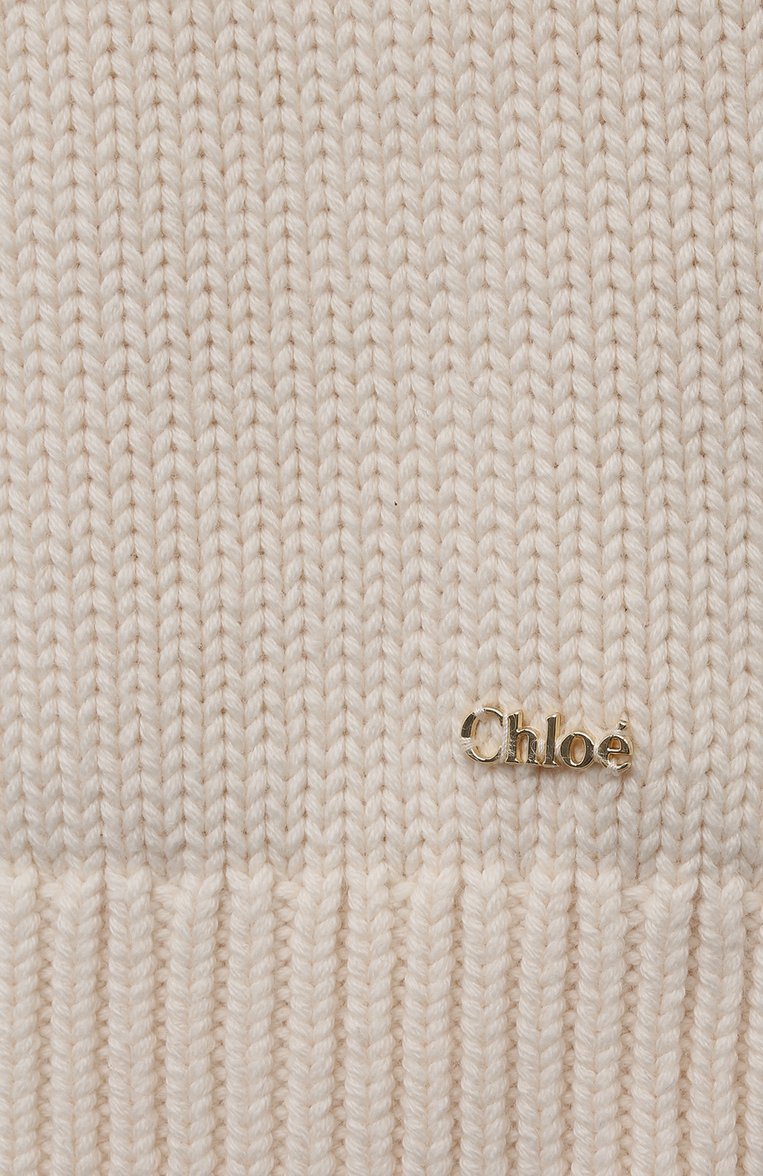 Детское платье из хлопка и шерсти CHLOÉ кремового цвета, арт. C12930/6A-12A | Фото 3 (Материал внешний: Хлопок; Рукава: Длинные; Девочки Кросс-КТ: Платье-одежда; Случай: Повседневный; Ростовка одежда: 9 лет | 134 см, 5 лет | 110 см, 7 лет | 122 см, 12 лет | 152 см)