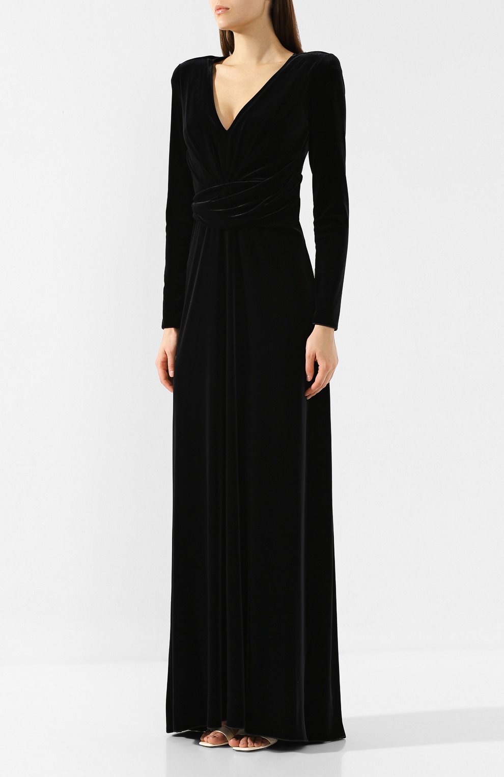 Бархатное платье EMPORIO ARMANI черного цвета по цене 104500 руб., арт. 6G2A8E/2JW4Z, фото 3 Бархатное платье EMPORIO ARMANI, арт. 6G2A8E/2JW4Z, фото 3