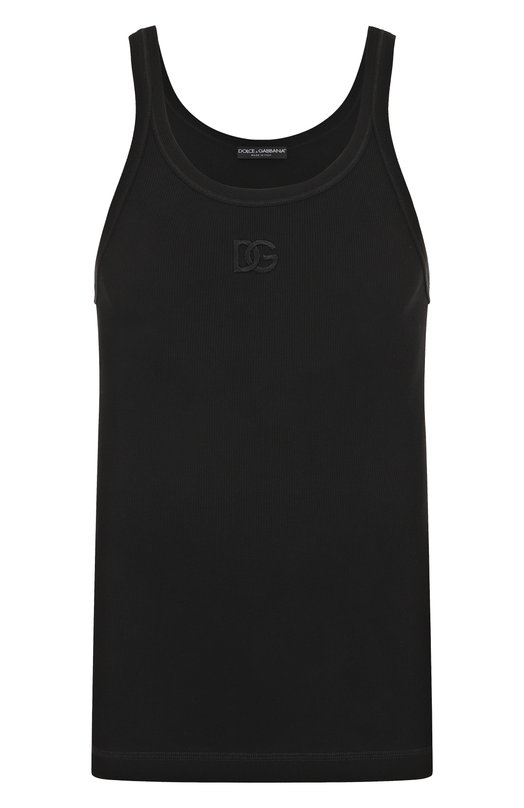 Хлопковая майка Dolce & Gabbana G8PA8Z/G7PGP Чёрный G8PA8Z/G7PGP