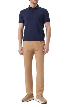 Мужские брюки CORNELIANI бежевого цвета, арт. 254ED6-2520127 | Фото 2 (Длина (брюки, джинсы): Стандартные; Драгоценные камни: Проставлено; Материал сплава: Проставлено; Стили: Кэжуэл; Силуэт М (брюки): Чиносы; Случай: Повседневный; Материал внешний: Хлопок)
