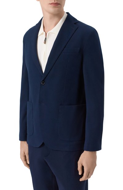 Хлопковый пиджак CIRCOLO 1901 темно-синего цвета по цене 59950 руб., арт. CN5174, фото 3 Хлопковый пиджак CIRCOLO 1901, арт. CN5174, фото 3