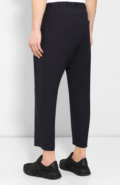 Брюки из смеси льна и вискозы KAZUYUKI KUMAGAI темно-синего цвета по цене 30950 руб., арт. KP91-017, фото 4 Брюки из смеси льна и вискозы KAZUYUKI KUMAGAI, арт. KP91-017, фото 4