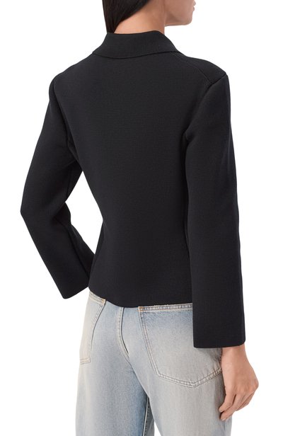 Шерстяной кардиган SAINT LAURENT черного цвета по цене 291500 руб., арт. A0044Z/Y76TR, фото 4 Шерстяной кардиган SAINT LAURENT, арт. A0044Z/Y76TR, фото 4
