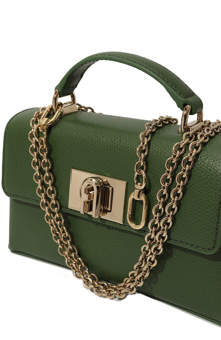 Женская сумка furla 1927 mini FURLA темно-зеленого цвета, арт. WE00423/ARE000 | Фото 3 (Ремень/цепочка: На ремешке; Размер: mini; Материал: Натуральная кожа)