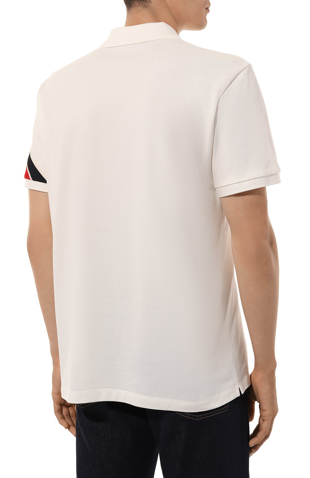Хлопковое поло MONCLER белого цвета по цене 39950 руб., арт. 8A000-02-89A16, фото 4 Хлопковое поло MONCLER, арт. 8A000-02-89A16, фото 4