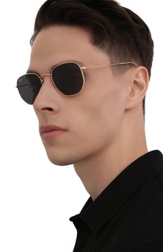 Женские солнцезащитные очки RAY-BAN золотого цвета, арт. 3548N-001/R5 | Фото 3 (Кросс-КТ: С/з-унисекс; Региональные ограничения белый список (Axapta Mercury): Не проставлено, RU; Нос: Не проставлено; Тип очков: С/з; Материал: Металл; Оптика Гендер: оптика-унисекс; Очки форма: Прямоугольные)