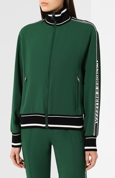 Толстовка из вискозы DOLCE & GABBANA зеленого цвета по цене 89950 руб., арт. F9C50T/G7RNY, фото 3 Толстовка из вискозы DOLCE & GABBANA, арт. F9C50T/G7RNY, фото 3