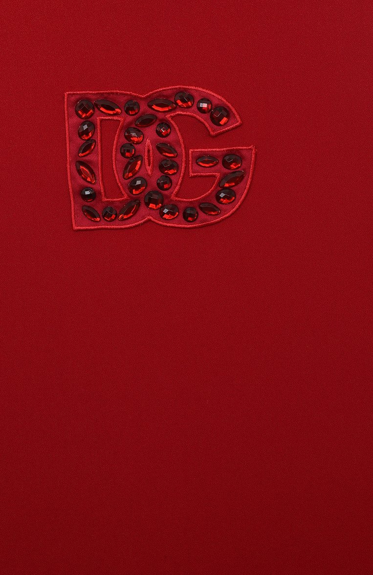 Детское платье DOLCE & GABBANA красного цвета, арт. L53DP3/G7K7J/8-14 | Фото 3 (Материал внешний: Синтетический материал; Материал подклада: Шелк; Стили: Классический; Рукава: Без рукавов; Автоматизация ТО: Проставлено; Автоматизация состава: Проставлено)