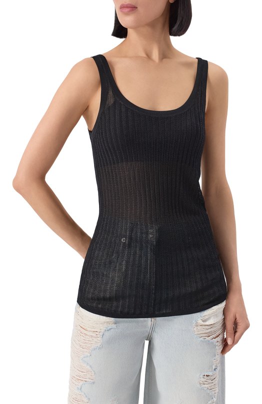 Топ из вискозы Helmut Lang P02HW705 Чёрный  P02HW705 Фото 3