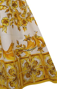 Женский комплект из платья и шорт DOLCE & GABBANA желтого цвета, арт. L23DI5/FI5JW | Фото 4 (Нос: Не проставлено; Материал внешний: Хлопок; Материал сплава: Проставлено; Ростовка одежда: 12 мес | 80 см, 6 мес | 68 см, 9 мес | 74 см)