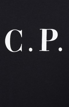 Детская хлопковая футболка C.P. COMPANY темно-синего цвета, арт. C0M00L/LAA17/4-8 | Фото 3 (Рукава: Короткие; Мальчики Кросс-КТ: Футболка-одежда; Материал внешний: Хлопок; Ростовка одежда: 4 года | 104 см, 8 лет | 128 см, 6 лет | 116 см)